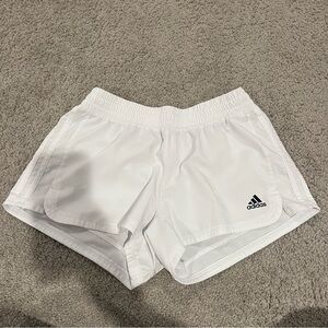Women’s Adidas White 3 Stripe Pacer Shorts Size Small